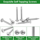 300 Pcs  8  3 4 Phillips Truss Head Wood Screws 410 Stainless Steel Modified Trus