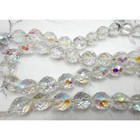 Vintage Ab Crystal Glass Bead Necklace 24  Strand 12mm Faceted Repair Craft
