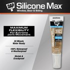 Dap Silicone Max All Purpose Sealant  Clear  2 8 Oz  7079808792  Oz  Clear