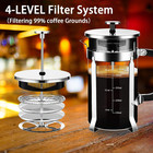 French Press Coffee Maker  304 Stainless Steel  4-filter  12oz