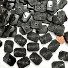 4 Vintage Black Starburst  Cabochons Art Deco Glass 25x18 W  Center Hole C1-82-b
