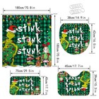 4 Pcs Christmas Bathroom Set  Christmas Shower Curtain Sets  Shower Curtain N   