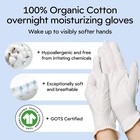 100  Organic Cotton Gloves - 5 Pairs Of White Hand Moisturizer Gloves  M - Sl   