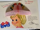 Vintage Hallmark Greeting Card 1962   W  Pop Out Honeycomb Hat For Paper Doll