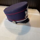 Blue And Silver Crest And Red Piping  Marching Band Uniform Hat Shako