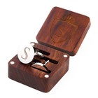 Personalized Silver Cufflinks A-z Alphabet Letters With Engraved Wood Box - Wedd