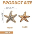 10pcs Tiny Starfish Shaped Shell Buttons  0 79  X 0 79   Glittering Antiqued 