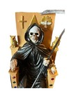 12  Santa Muerte Black Grim Reaper Statue     Holy Death Throne Figurine