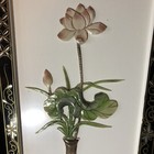 Oriental Framed Art Carved Vase And Flowers Set Of 2 Pictures Asian 23 5    X 10   