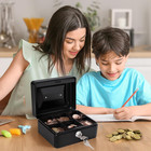 Small Cash Box With Money Tray And Lock  Metal Cash Lock Box With Key  Petty Cas