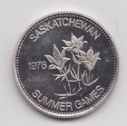1976 Swift Current Saskatchewan Fine Silver Trade Dollar Token Canada Bronco