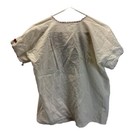 Authentic Mexican Embroidered Women   s Blouse Top White  Size M