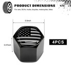 Xjvss 4pcs Tire Valve Stem Cap  Anti-rust American Flag Auto Gray   Black