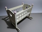 Vintage Style Wooden Doll Crib Rocking Bed Kids Nursery Toy Play Furniture