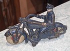 Antique Cast Iron Hubley Toy Motorcycle Champion Policeman 8   All Original Exc 