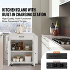 Uimoso Kitchen Island Cart Rolling Storage Cabinet On Wheel
