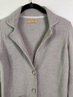 Falconeri Extra Fine Merino Wool Grey Knit Blazer Jacket Made In Italy Xs