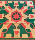 Vintage Swedish Good Luck Dala Horse On Burlap Table Cloth