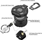 Heavy Duty Retractable Carabiner Car Key Chain Badge Holder Steel Cord Keychain