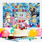 Blue Sheepdog Theme Happy Birthday Backdrop 5x3 2ft Birthday Party Decoration