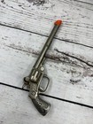 Vintage Two Time Long Barrel Metal Toy Cap Gun Western Cowboy
