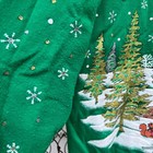 Vintage 90s Nutcracker Santa Scene Green Ugly Christmas Sweatshirt Medium