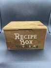 Lot Of 2 Vintage Wooden Recipe Boxes Floral Farmhouse Kitchen Storage
