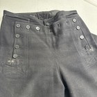 Vtg Us Navy Sailor Wool Pants Naval Clothing Factory Trousers Button Front Flap