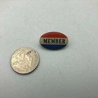 Red White Blue Member Pinback Button Pin Badge Unsure Vintage Antique Patriotic