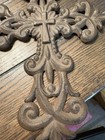 9  1 2 Inch Vintage Cast Iron Cross Ornate Rustic Heavy Hanging Wall Decor Antiq