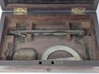 Antique Drafting Set Brass Compass Box A Abraham Liverpool Branded