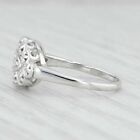 Vintage Ring With 1 97 Ct Round Stone Princess Ring 14k White Gold Finish Halo