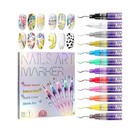 12pcs set 3d Nail Art Drawing Pen Waterproof Painting Liner Drawing Embellishing