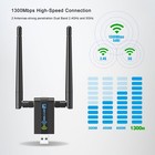 Wireless Usb Wifi Adapter For Pc  1300mbps 5g 2 4g Dual 5dbi High-gain Antenn   