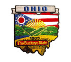 Ohio State Map  3-3 8   Biker Patch Pm6736 Ee