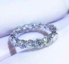4 00 Carat Round Cut Vvs1 Moissanite Eternity Wedding Band 14k White Gold Plated
