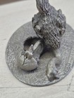 Vintage Hudson Pewter Ostrich   Hatching Egg Chick Figurine Harry Wilson 702