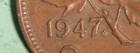 1947 Ml - Blunt 7 -  Canada Penny - Circulated