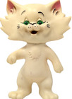 Roy Des Of Fla 1969 White Cat Kitty Coin Bank Promo Vintage Plastic Green Eyes