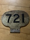 Vintage Antique Super Rare Railroad Mile Marker 721 Sign Highly Sought After
