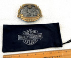 Vtg Harley Davidson Pewter Belt Buckle The 70 s Great American Freedom Machine