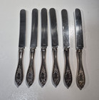6 Vintage Antique 1847 Rogers Bros Silverplate Old Colony Knife Set 10 