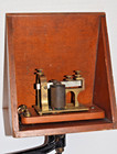 Antique Ca  1920 Telegraph Sounder W o  C  White Iron Arm   Resonator Hood