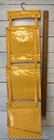 Vtg Yellow White Polka Dots Oil Cloth Vinyl Closet Shoe purse Hanging Organizer
