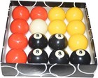 Billiard Balls Red  Yellow  Black Pool Ball Set 2-1 4 Inch Billiards