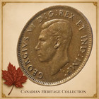 1947 Canada 1 Cent - George Vi Bronze Penny Km 36a - Rare Extra Maple Leaf