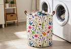 Essme Laundry Basket flower Hamper Collapsible Canvas Waterproof Storage Bin For
