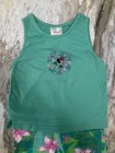 Vintage Minnie Mouse Disney Store Girls Summer Tank Set Hawaiian Flowers 4t