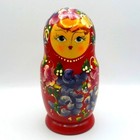 Wooden Hand Painted Vintage Russian Nesting Dolls Floral Multicolor