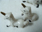Vtg 10 Ceramic Porcelain Unicorns Made In Taiwan Figurines Gold Horns Glazed  3 